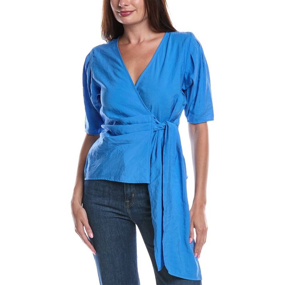 Nation LTD Blue Wrap Blouse